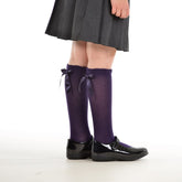 PEX Ribbon Knee High Socks Purple